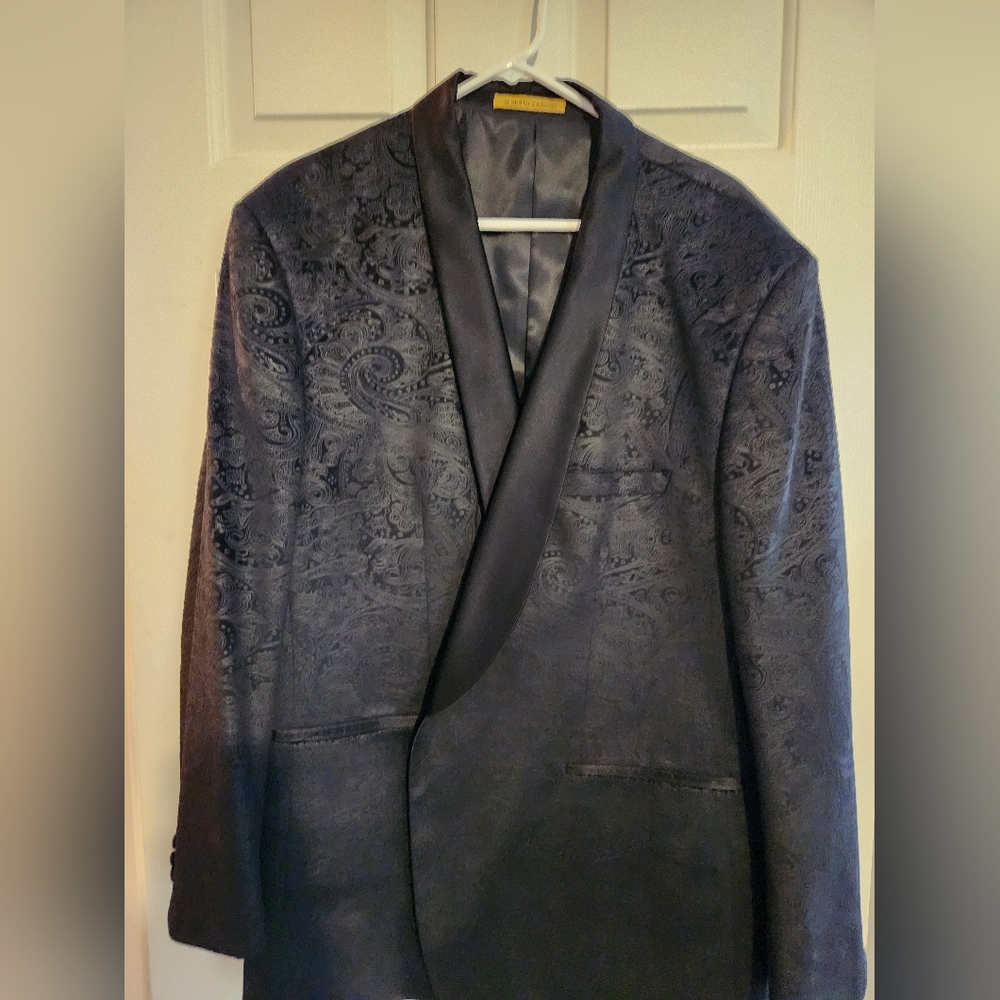 Black paisley suit coat